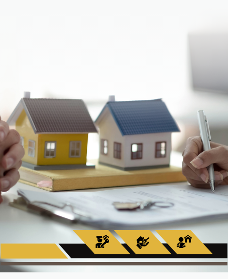 White Black And Yellow Geometric Property Management Service Instagram Post